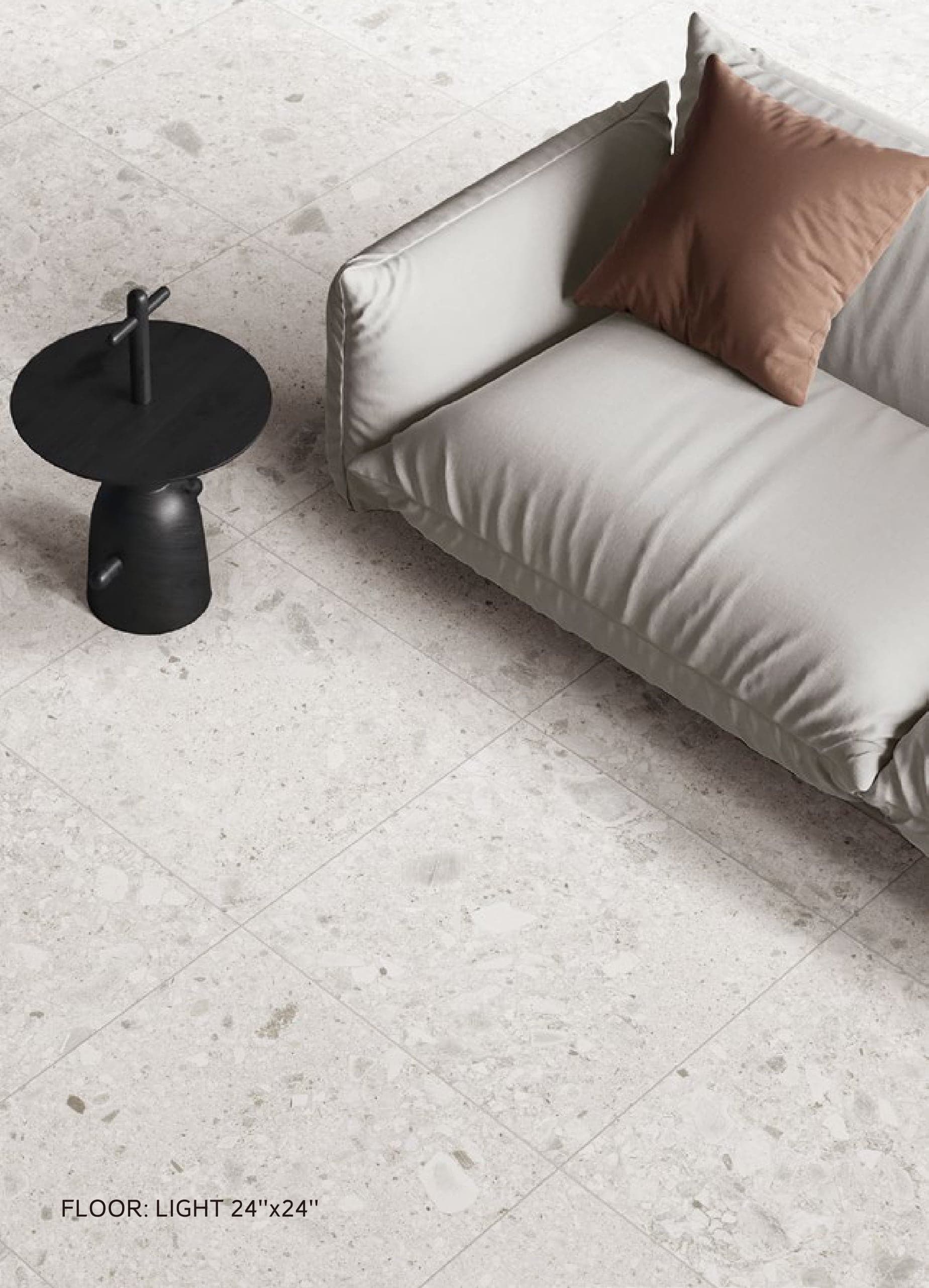 CEPPO Light floor in a lounge corner, seen from above