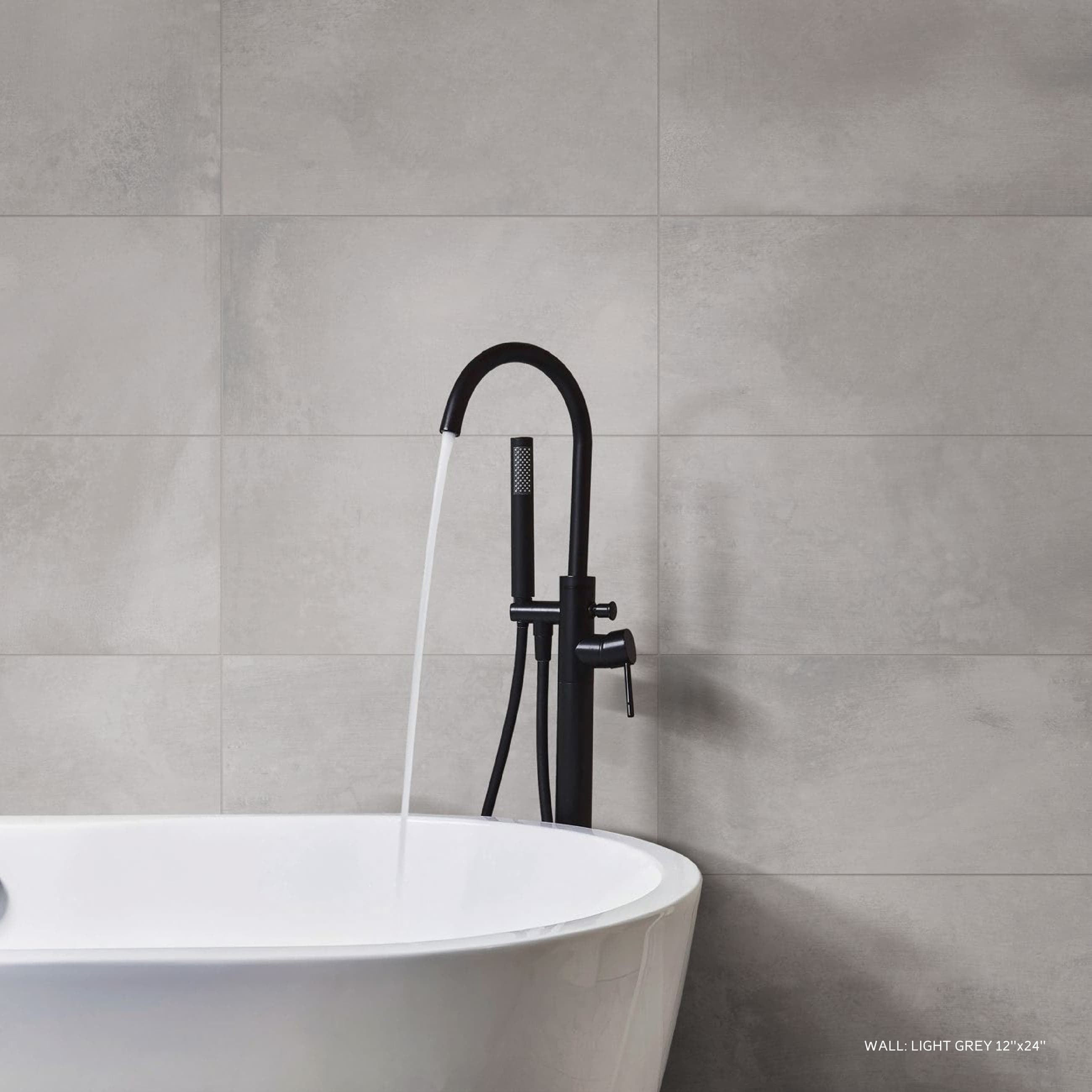 METAL MAX Light Grey wall behind a freestanding tub