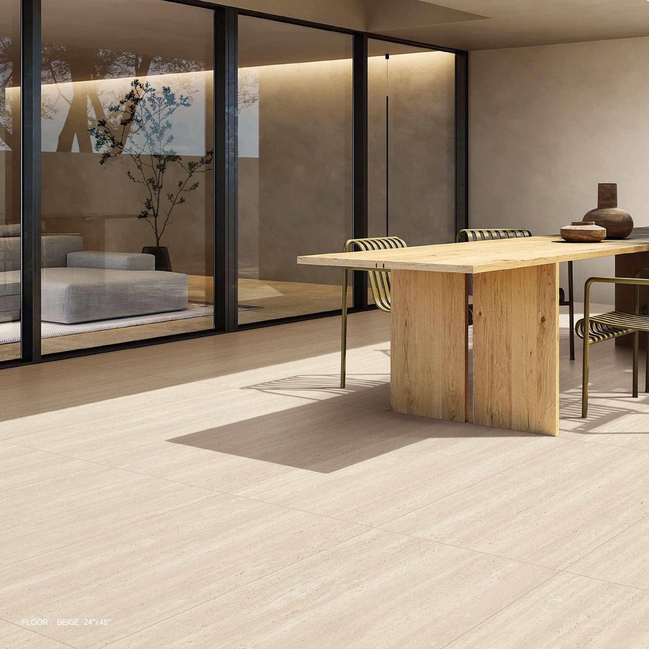 MIURA Beige floor in a modern dining room