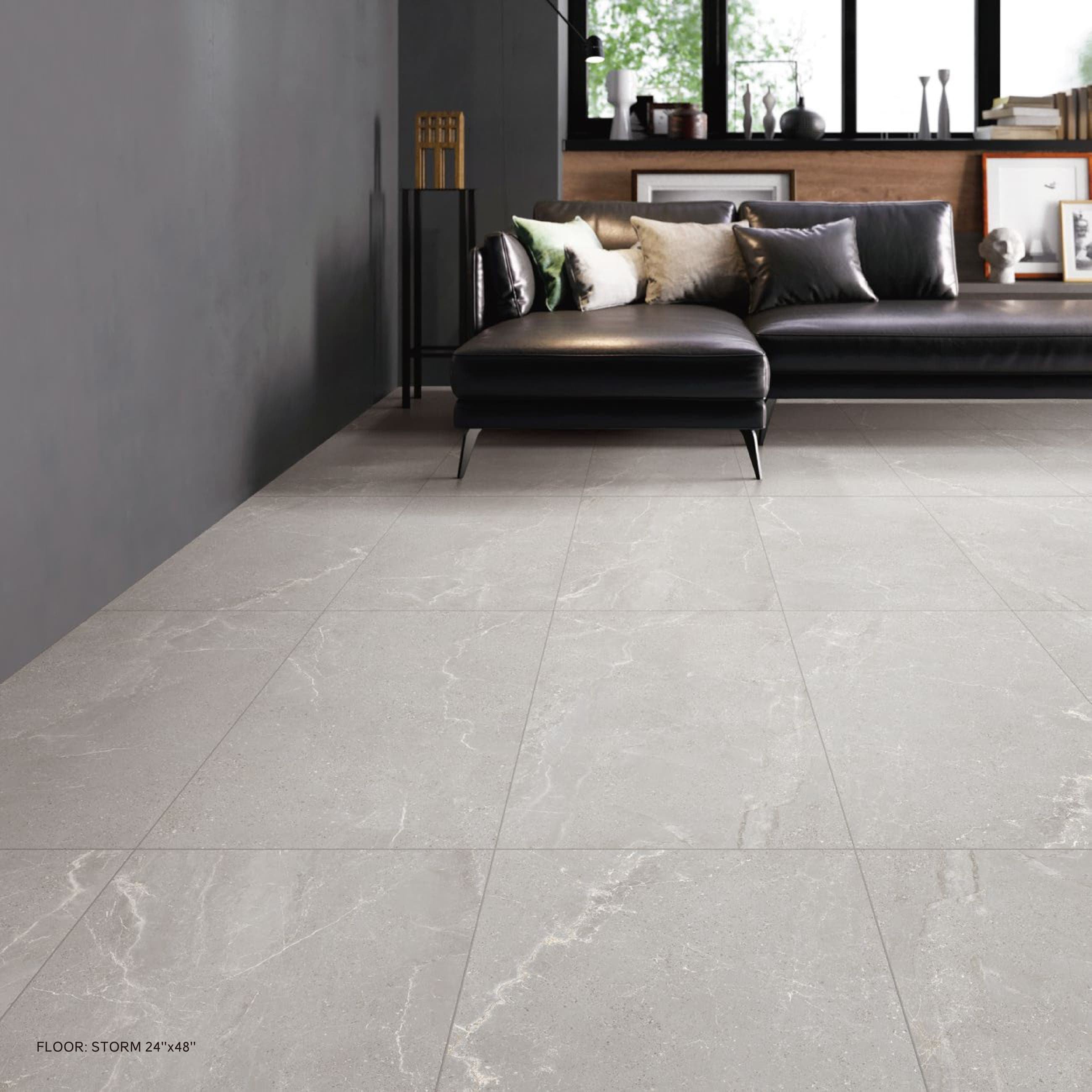 MONZA Storm floor in an industrial living room